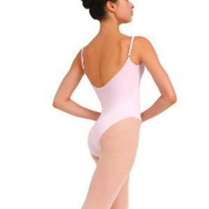 "Emely" Pinch Front Camisole Leotard, AS, light pink